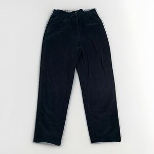 VTG LL Bean Pants Womens Size 10x27 Navy Corduroy Pleated High Rise 90s